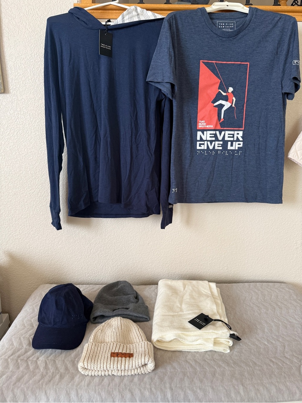 Two Blind Brothers Bundle Cashmere Wrap, Clothing (M) and Hats Lot New